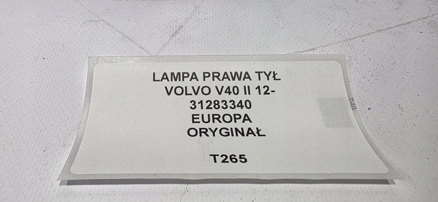 light right rear part VOLVO V40 II 12- original EUROPA 31283340