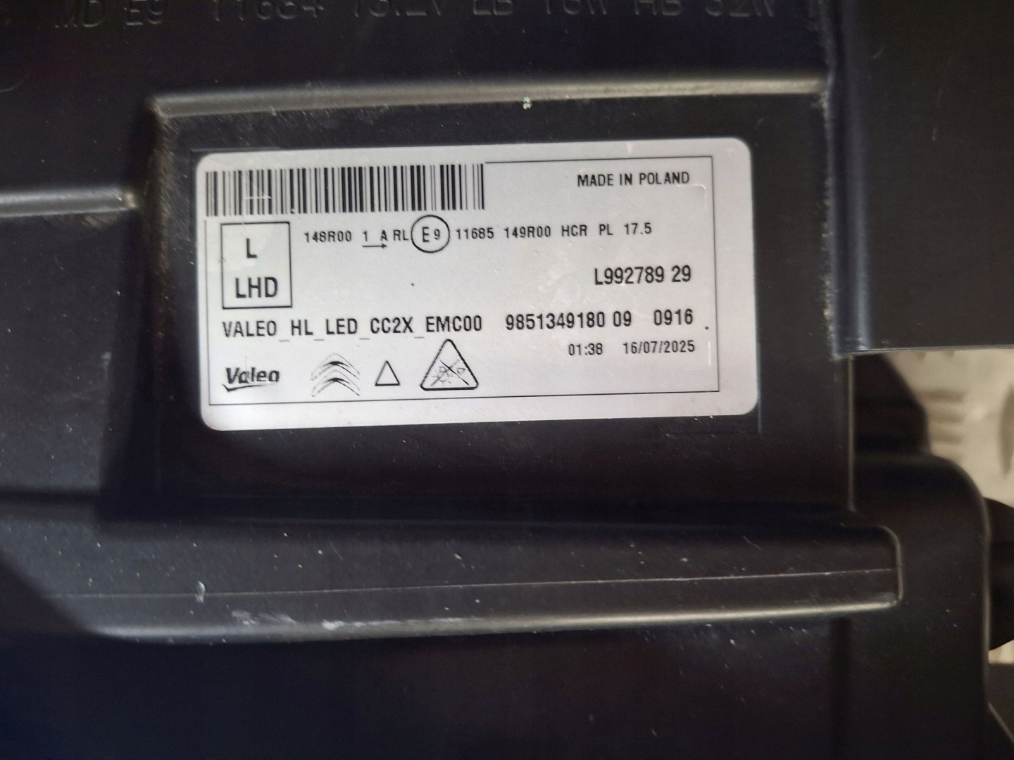 light left front FULL LED CITROEN C3 IV e-C3 2024R->