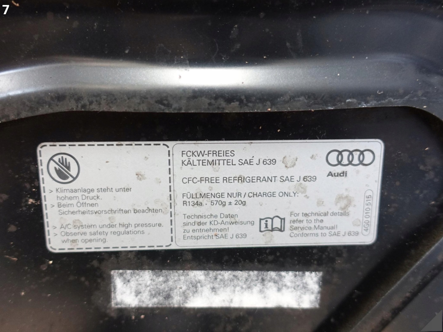 AUDI A7 S7 RS7 4G8 C7 10-18 Capot Couvercle Complète DEMONTAZ Couleur 0E0E