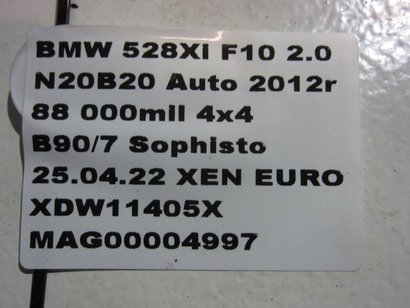 BMW F10 528 Schlauch luft DOLADOWANIA 7612095