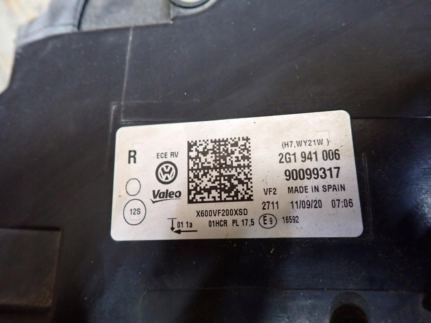 light right REFLEKTOR right VW POLO 6 2G 2017-2021R 2G1941006