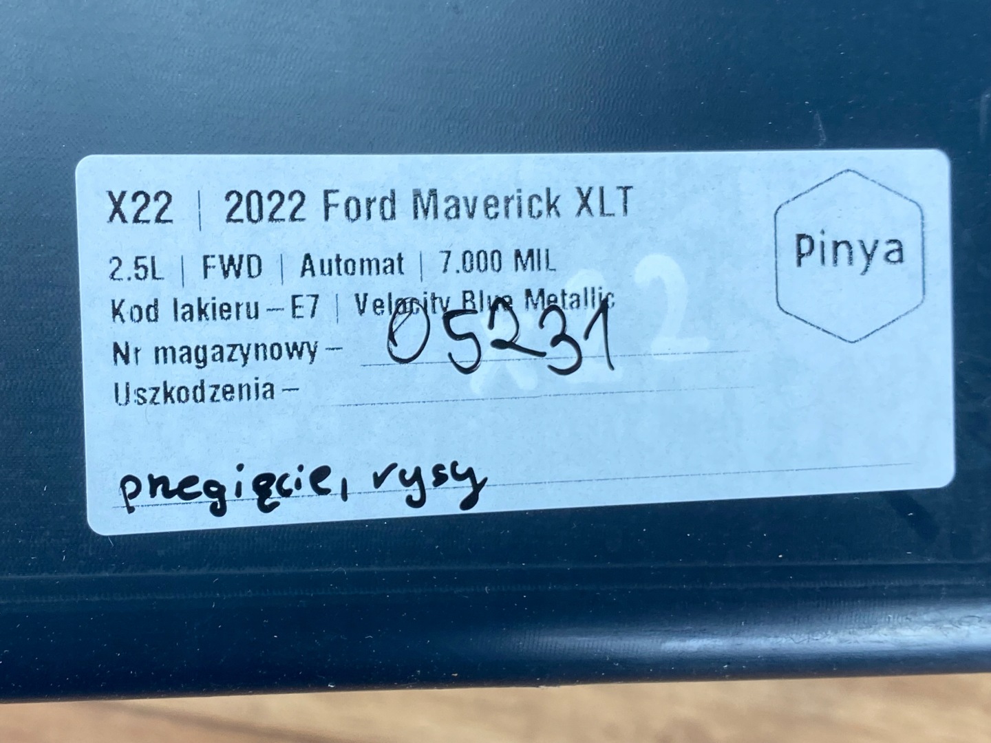 moulding threshold rear Ford Maverick 2022+ USA