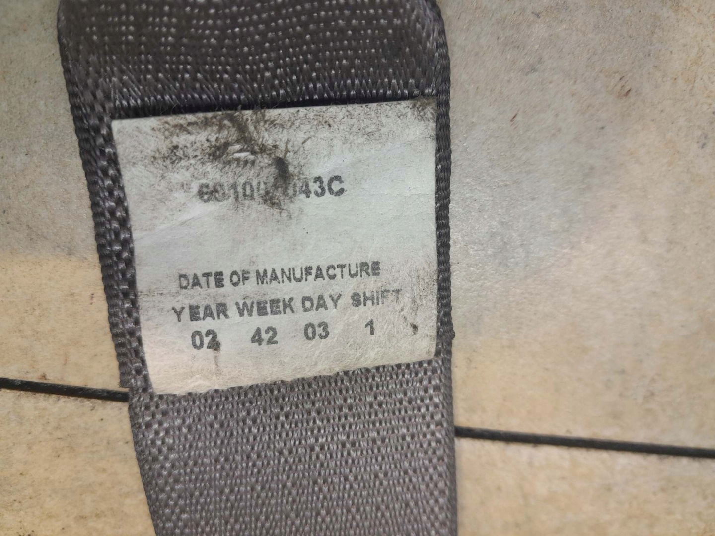 tension belt safety right front CHRYSLER PT CRUISER