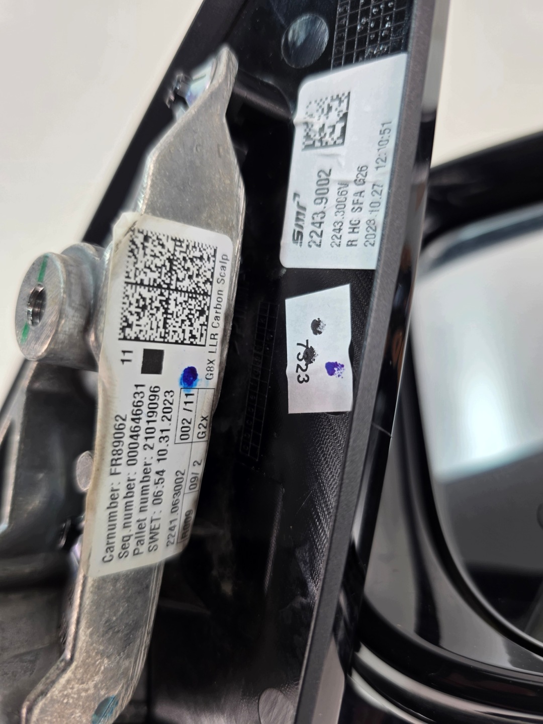 mirror right BMW 4 G26 9PIN KAMERA ASYSTENT SHADOWLINE CARBON