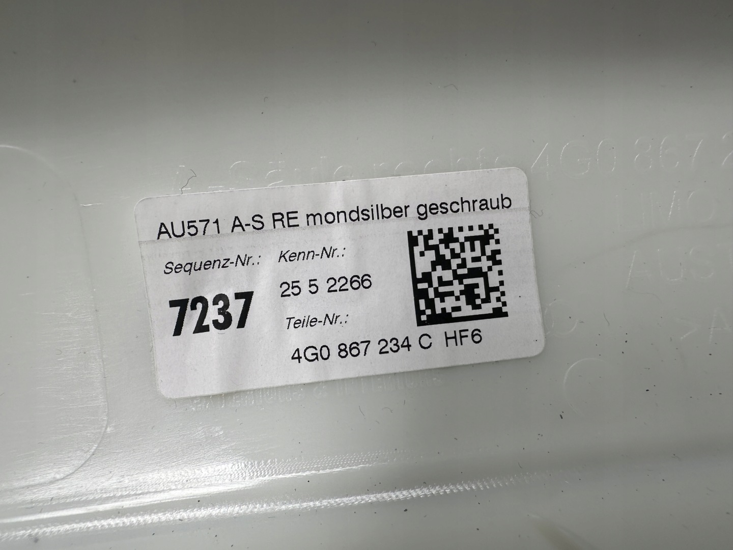 AUDI A6 4G C7 cover SLUPKA A right 4G0867234C