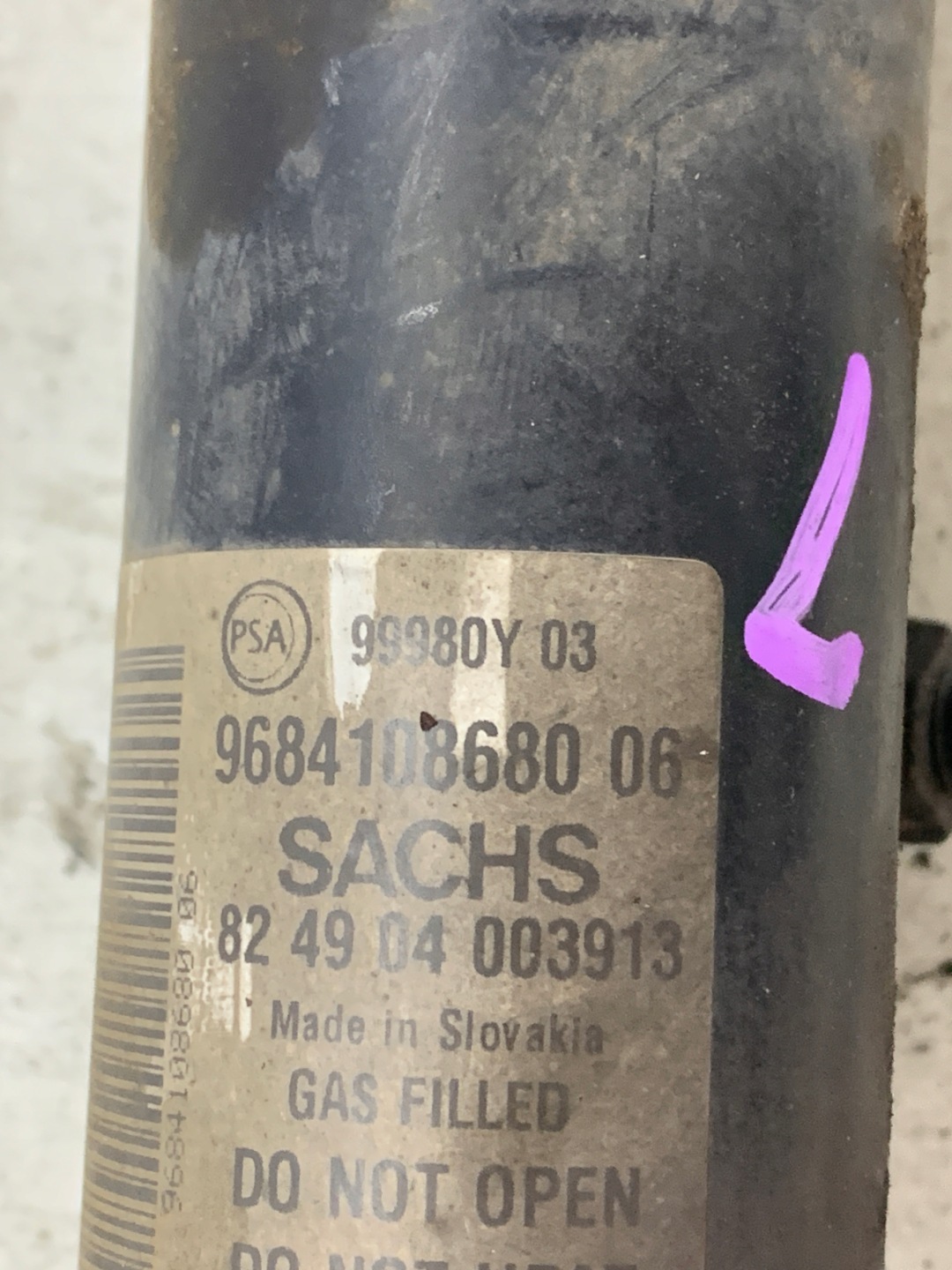 McPherson left front 968410868006 824904003913 CITROEN BERLINGO