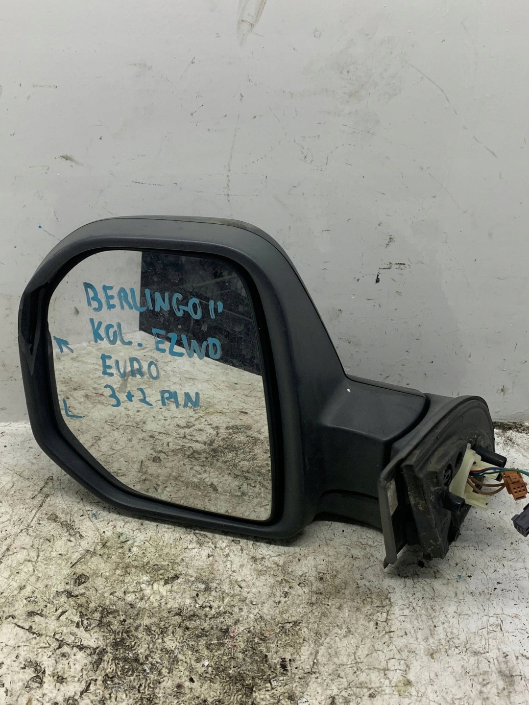 mirror exterior left 5 PIN CITROEN BERLINGO II colour EZWD
