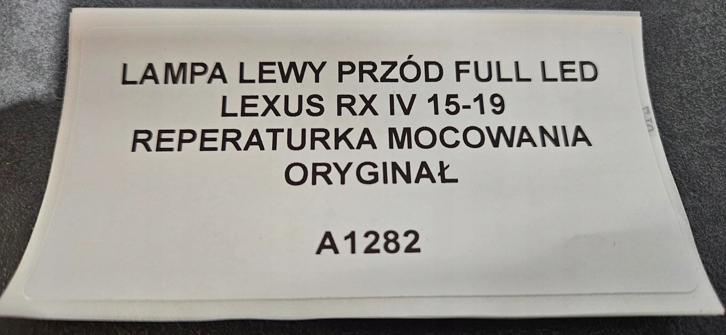 light left front FULL LED LEXUS RX IV 15-19 original