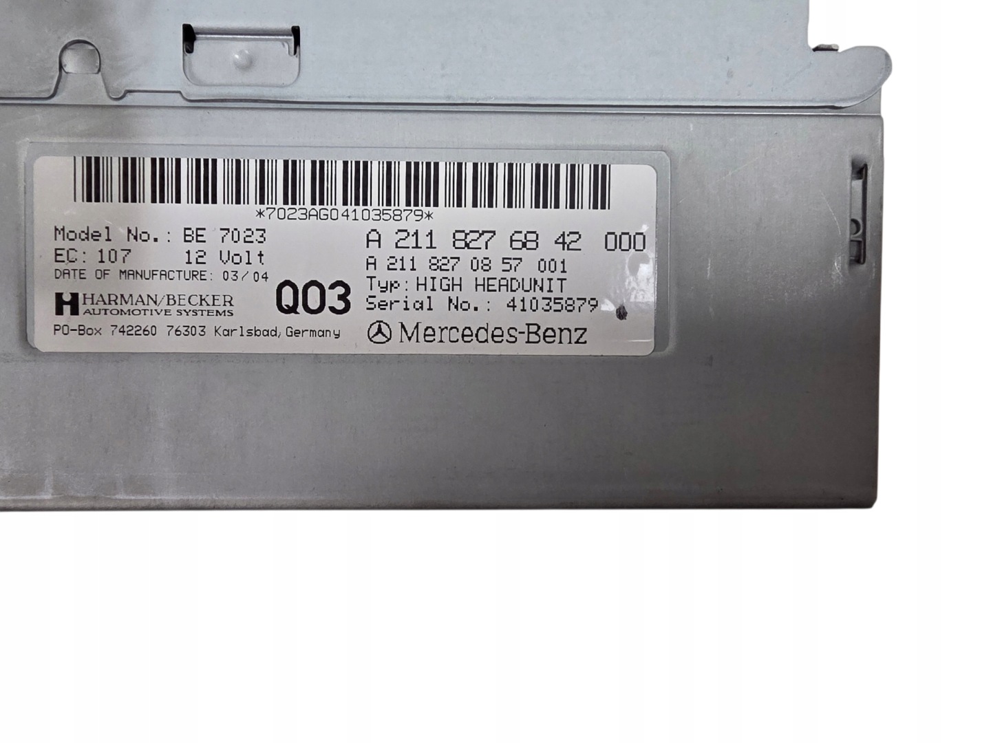 MERCEDES E-KLASA W211 Navigation VIDEO HARMAN/BECKER ORG. A2118276842