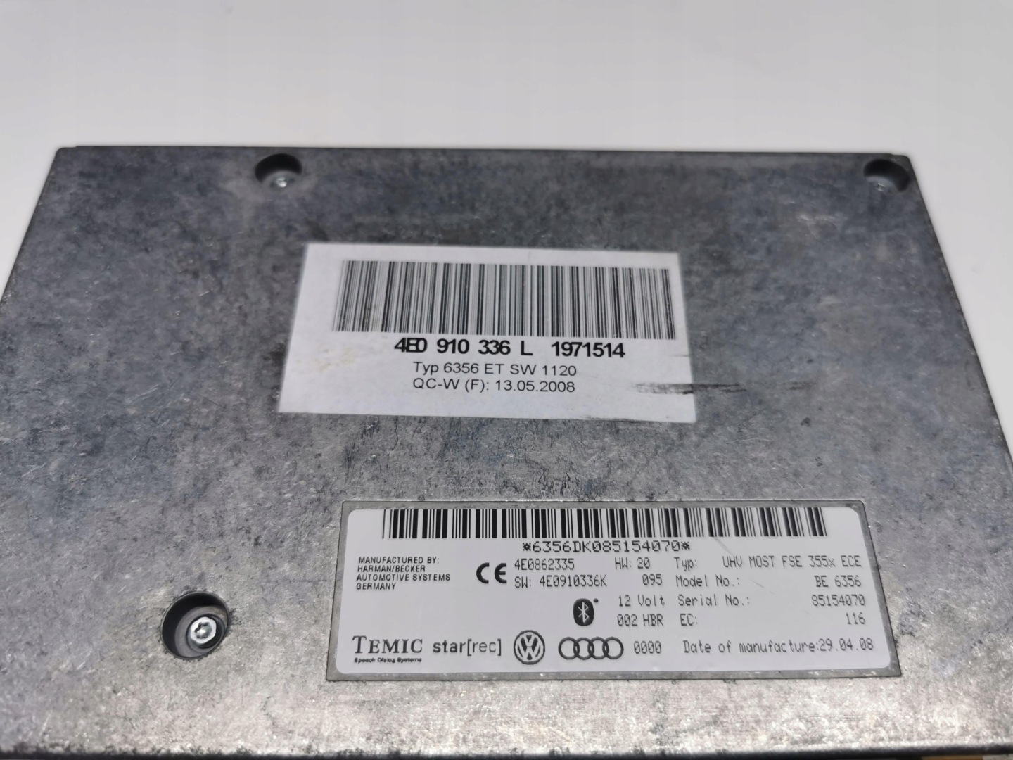 modulo BLUETOOTH AUDI A8 D3 4E0910336L