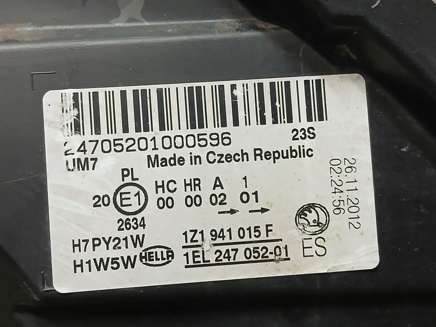 light front left SKODA OCTAVIA II 2 LIFT lens 08- 1Z1941015F