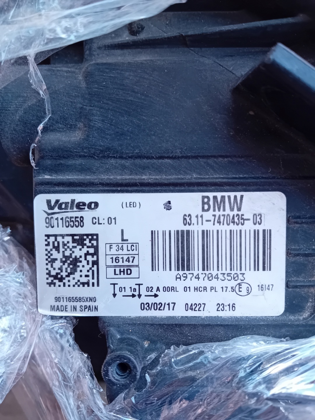 REFLEKTOR links BMW 3 GT LIFT FULL LED