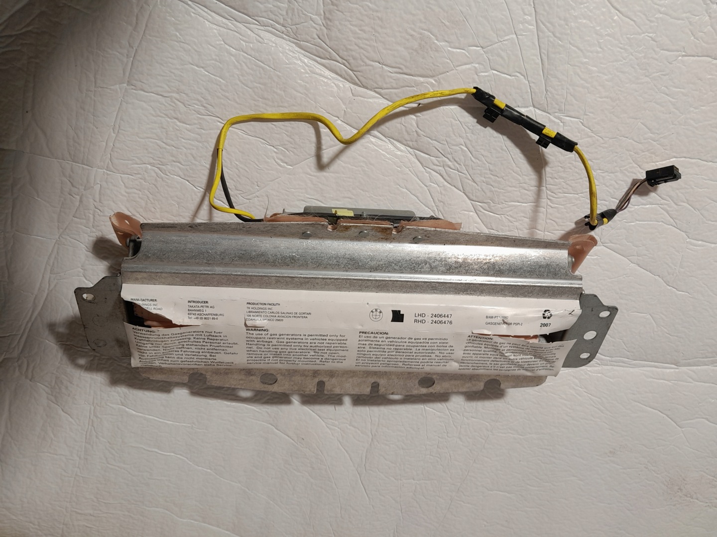 BMW X5 X6 E70 E71 airbag airbag spolujezdce 2406447