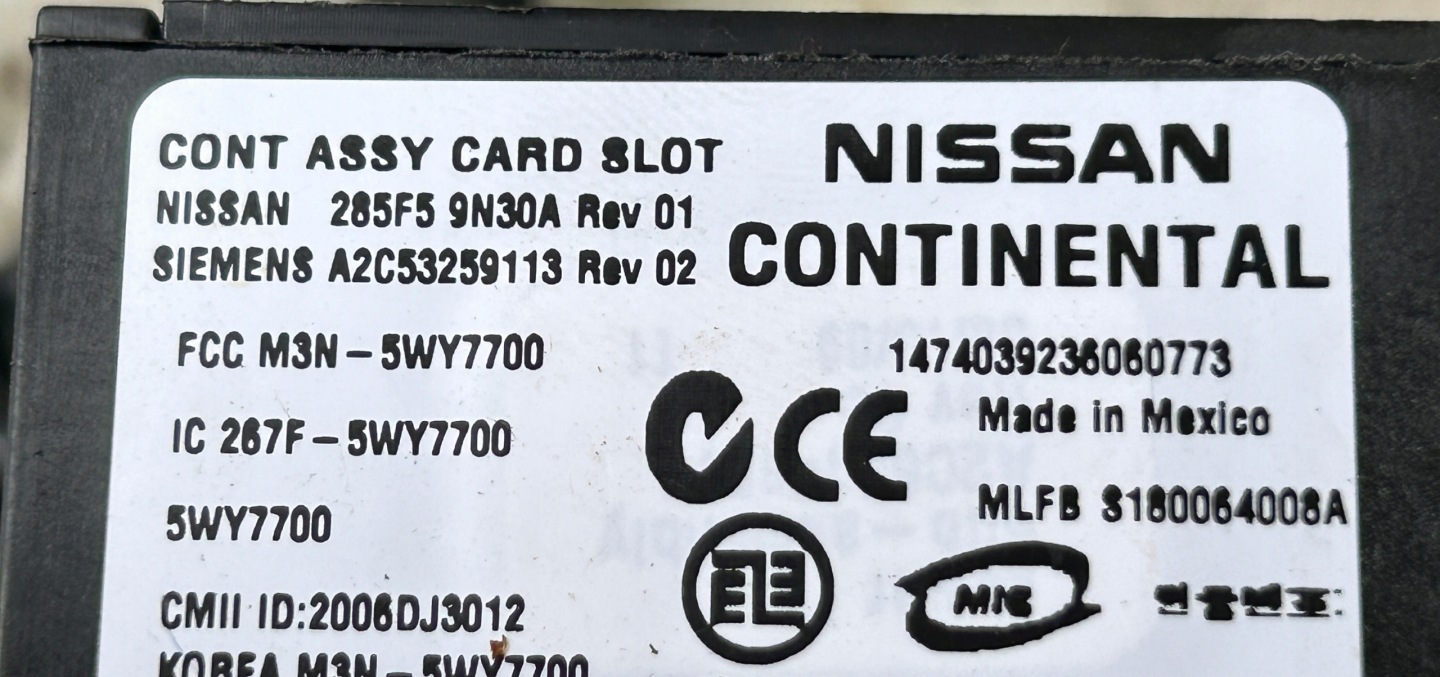 ignition NISSAN MAXIMA A35 09- 285F5-9N30A