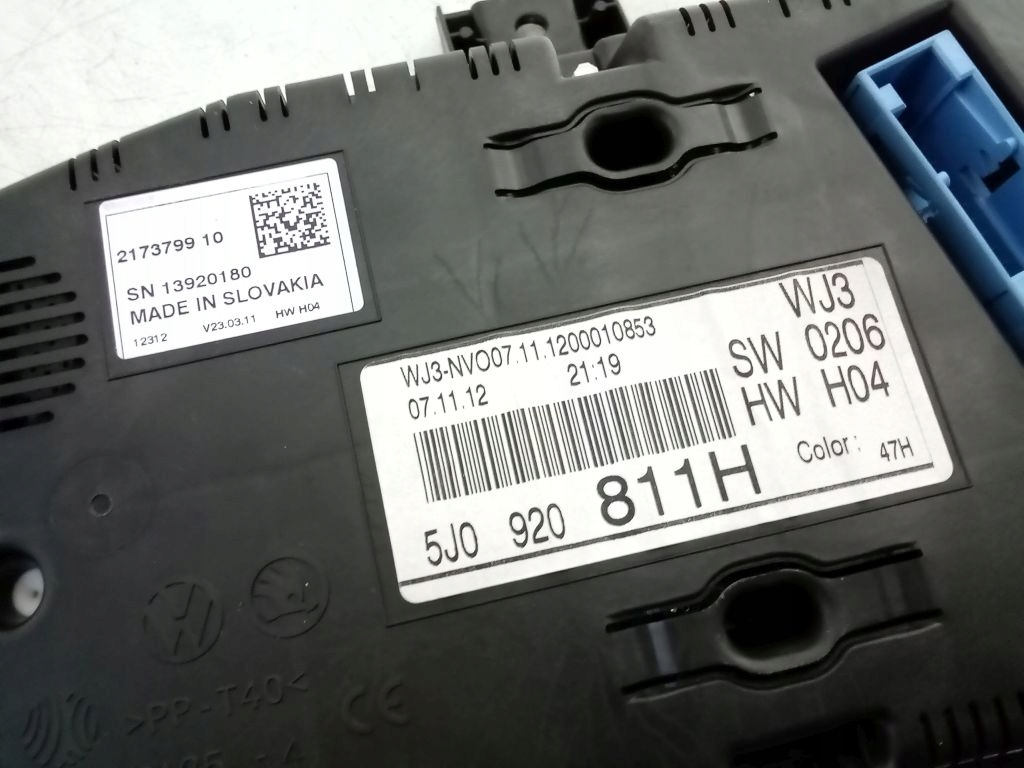 Skoda Roomster dials dials 5J0920811H