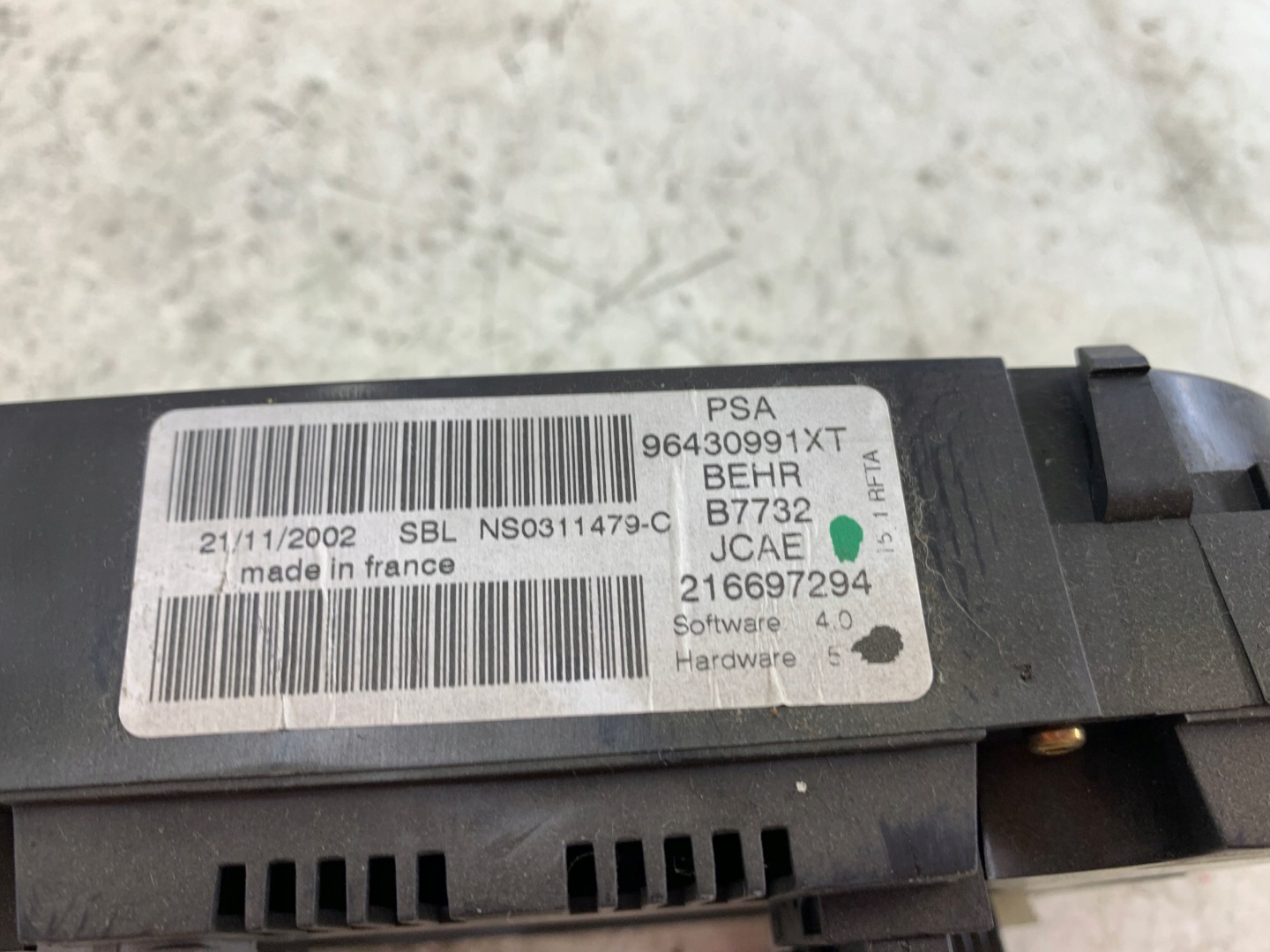 PEUGEOT 307 comandi clima 96430991XT