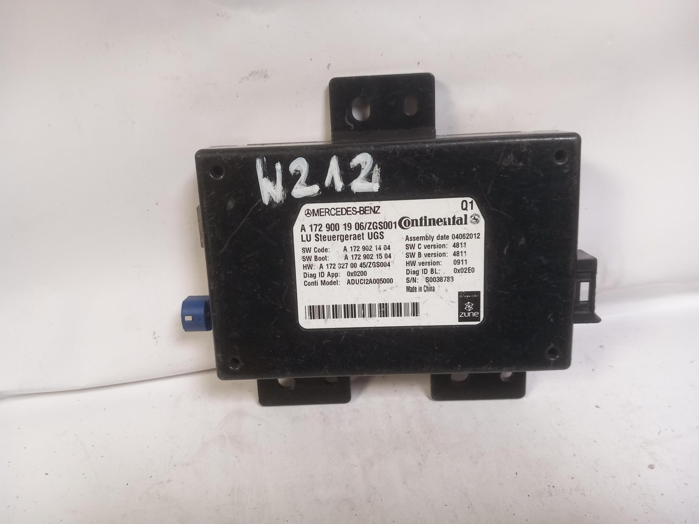 control unit module INTERFEJSU BLUETOOTH MERCEDES E-KLASA W212 A1729001906