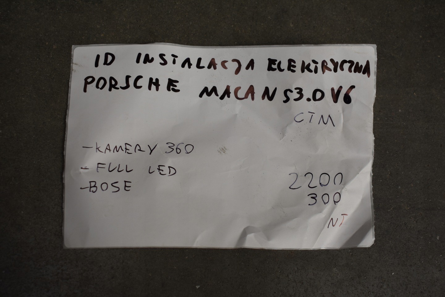 IDEALNA wiring electrical PORSCHE MACAN S 3.0 V6 CTM 1