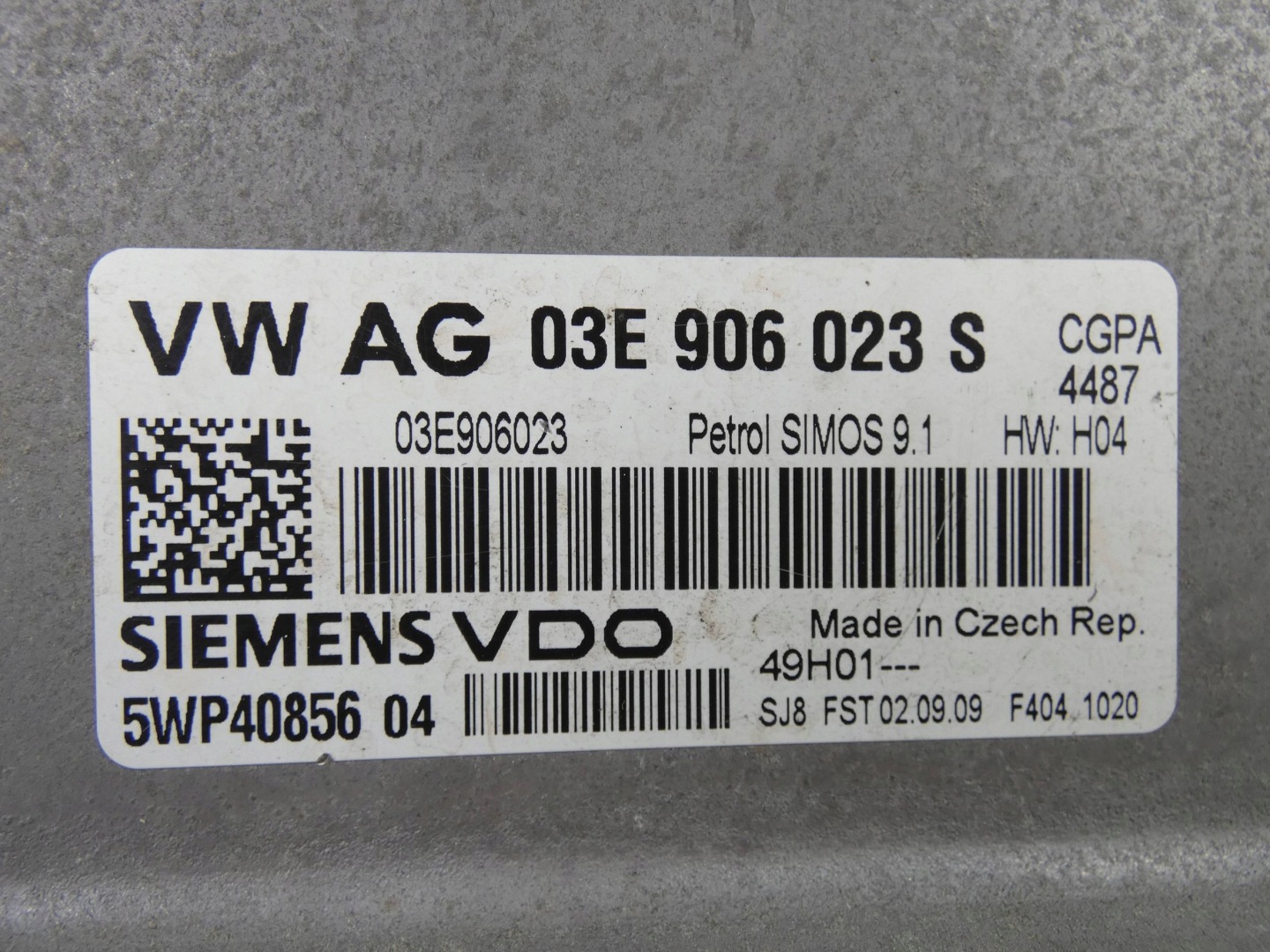 SKODA ROOMSTER 5J 1.2 control unit computer of the engine
