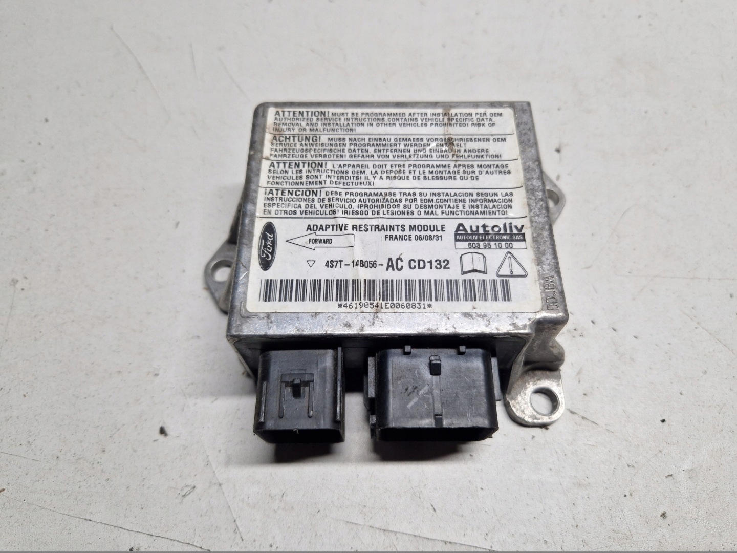 FORD MONDEO MK3 SENSOR Module Airbag Airbag 4S7T-14B056-AC