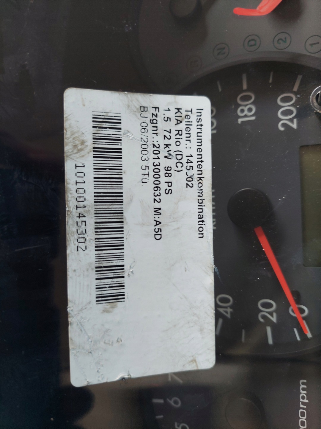 dials clock KIA RIO 1.5 B DC AUT 94003FD170