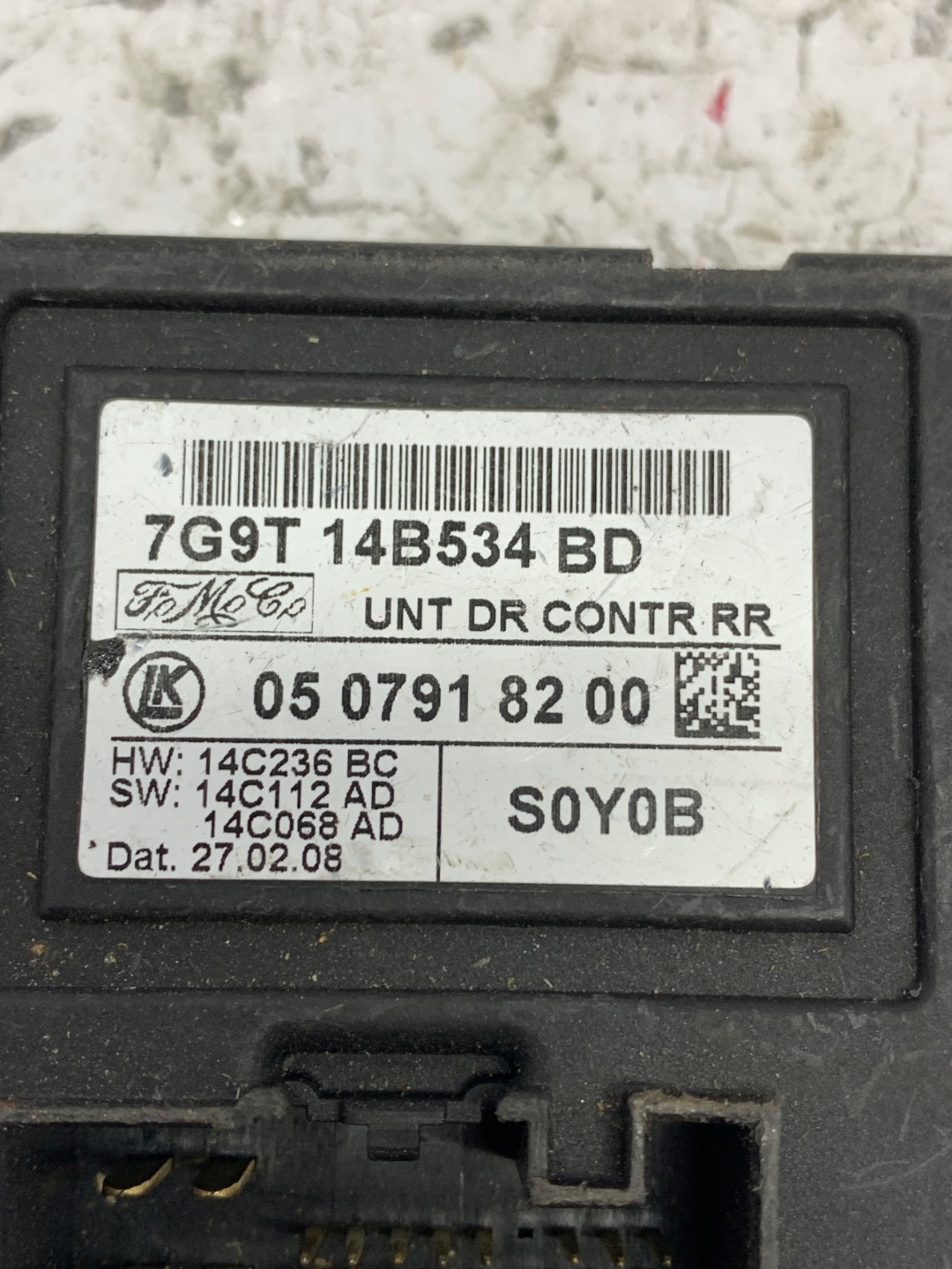 module control unit door 7G9T14B534BD JAGUAR