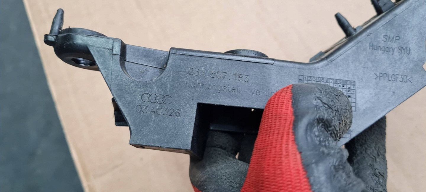 Q3 83A support bracket holder of a bumper left front 83A807183