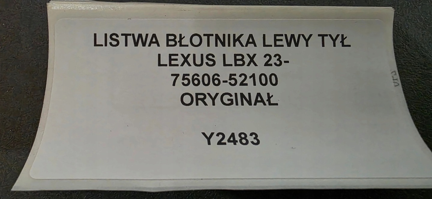 modanatura parafango sinistra posteriore LEXUS LBX 23- Originale 75606-52100