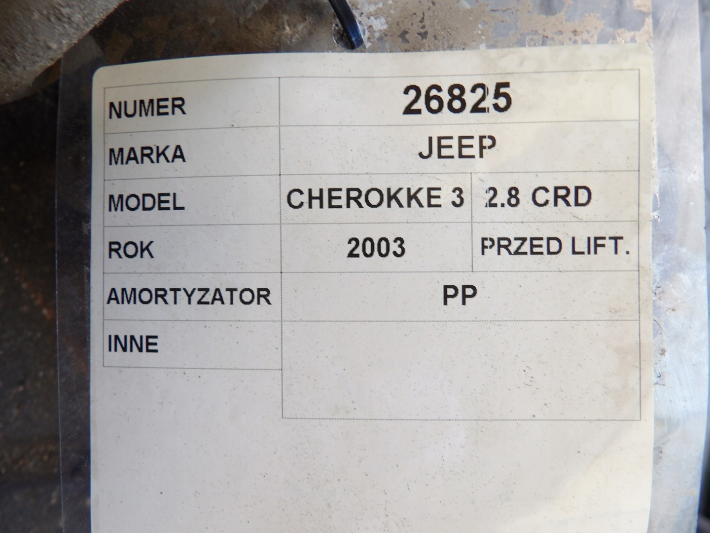 Jeep Cherokke III shock absorber front right