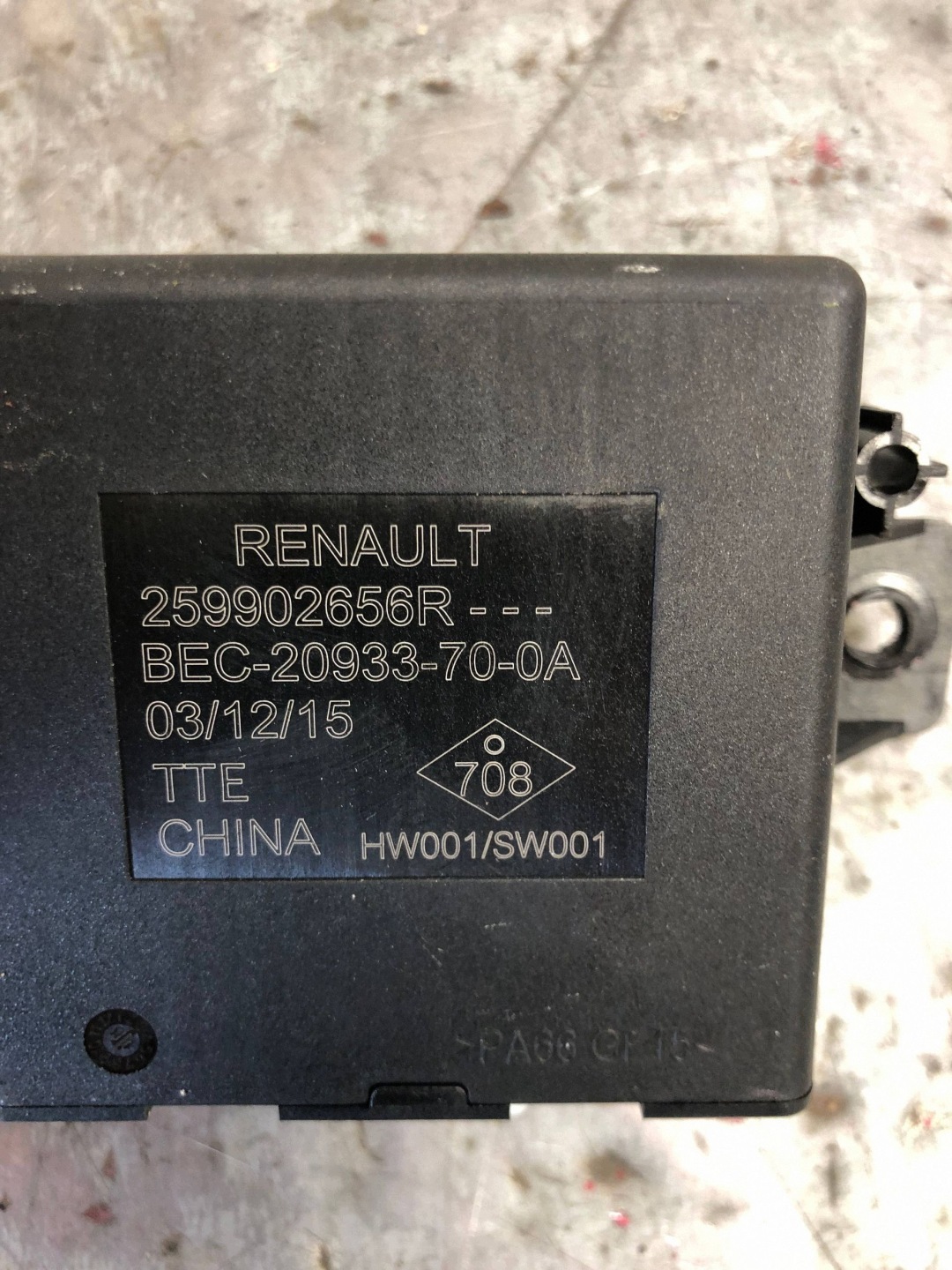 module control unit PDC RENAULT TWINGO III 259902656R