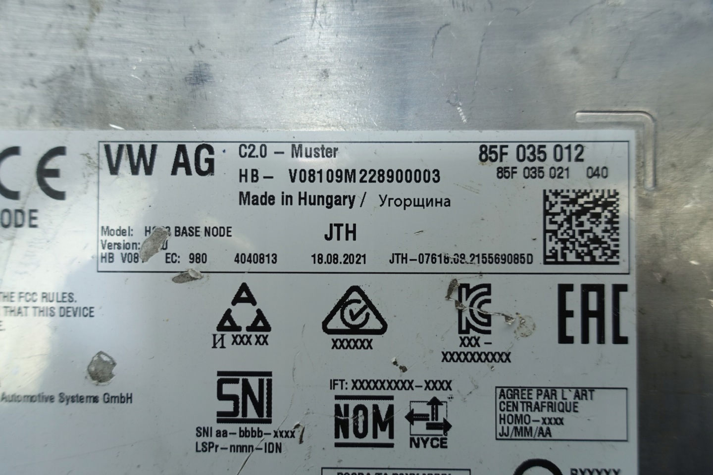 AMPLIFICATORE AUDI HCP3 BASE 85F035012 85F035021