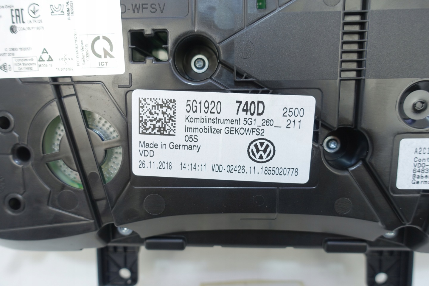 dials dials VW GOLF VII 7 5G 40866KM 5G1920740D