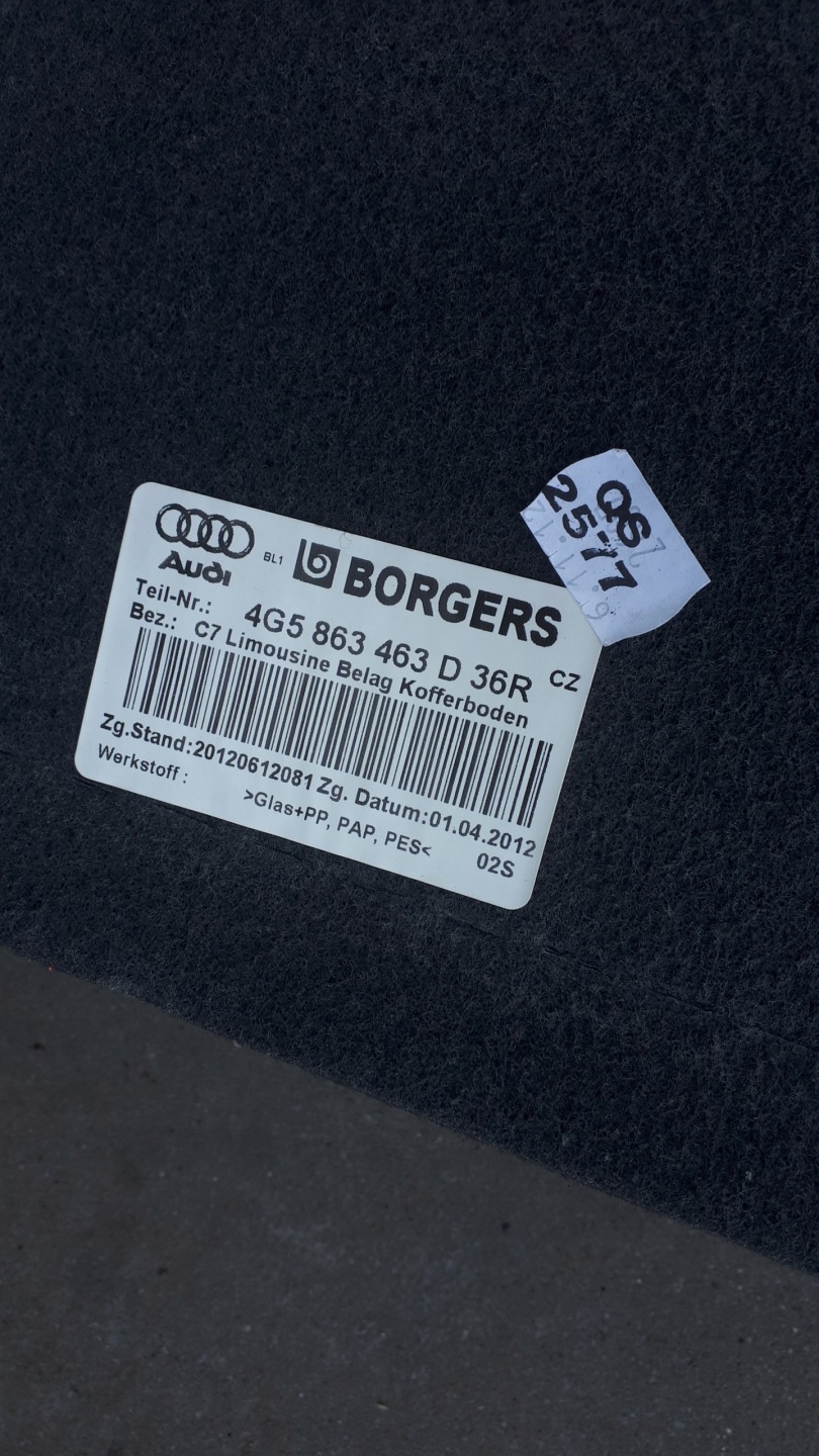 S6 C7 A6 4G carpet boot sedan 4G5863463D