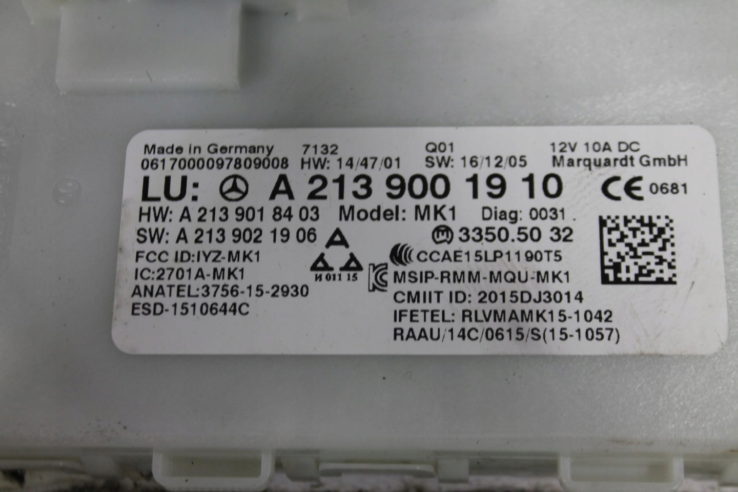 modul Bedienteil KEYLESS A2139001910 E-KLASA W213
