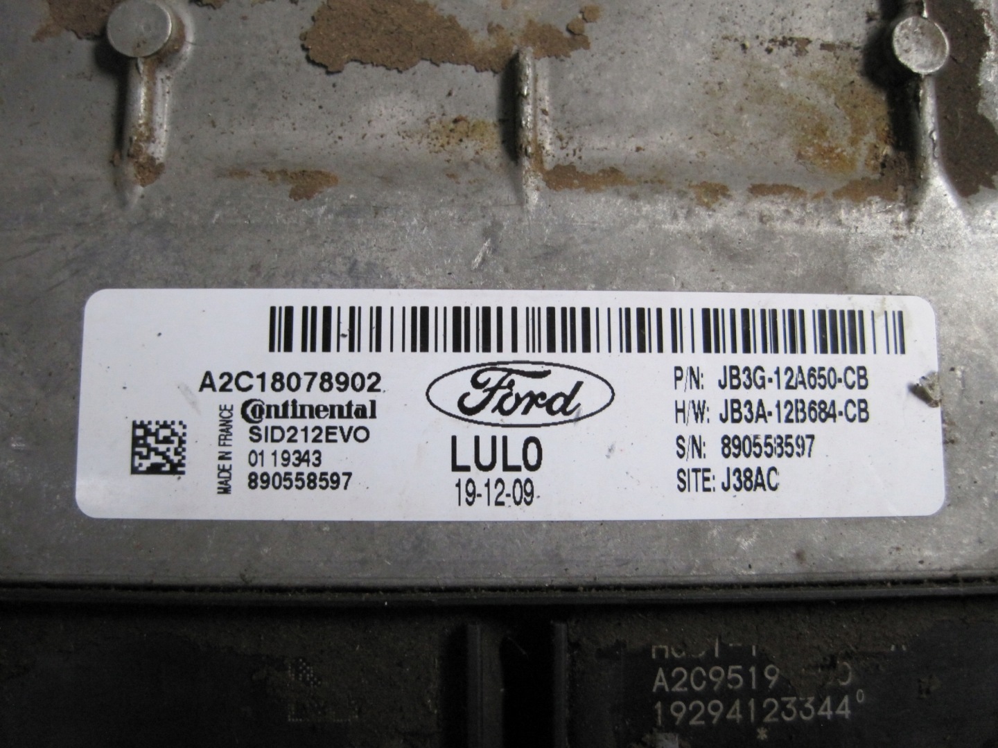 control unit computer of the engine FORD RANGER IV JB3G-12A650-CB