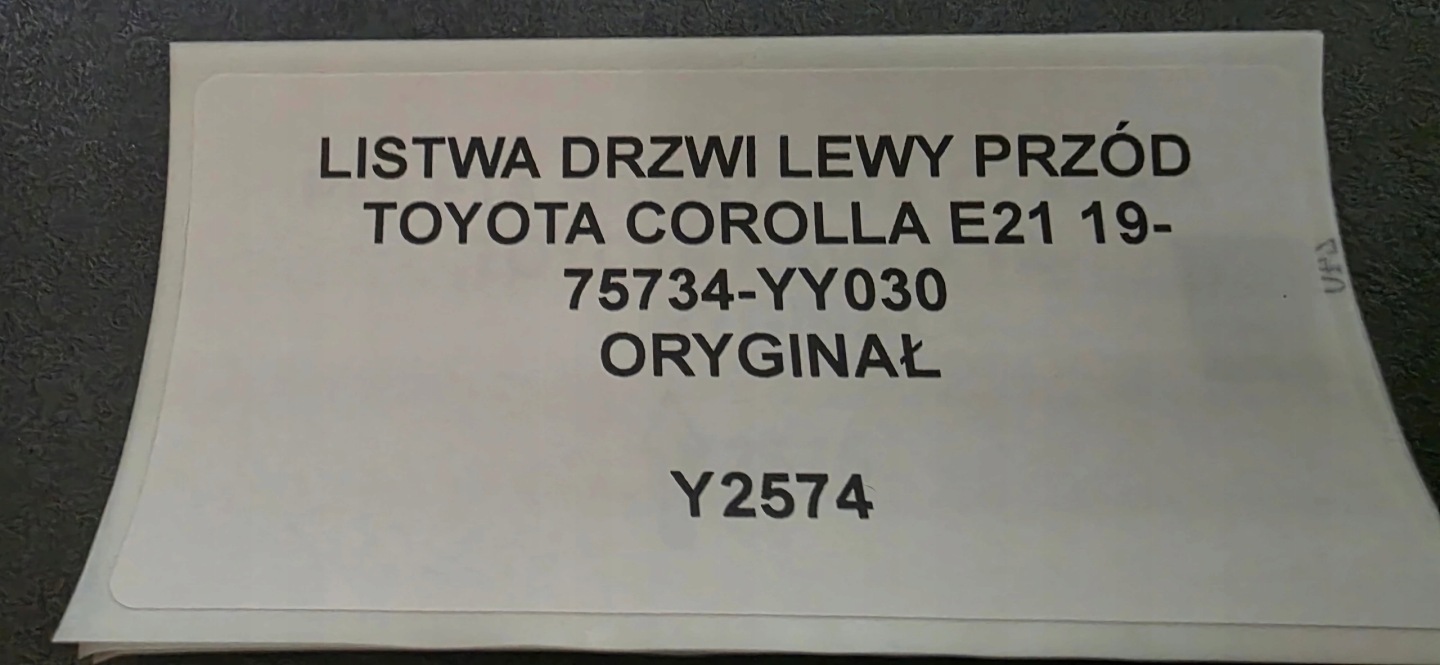 moulding door left front TOYOTA COROLLA E21 19- original 75734-YY030