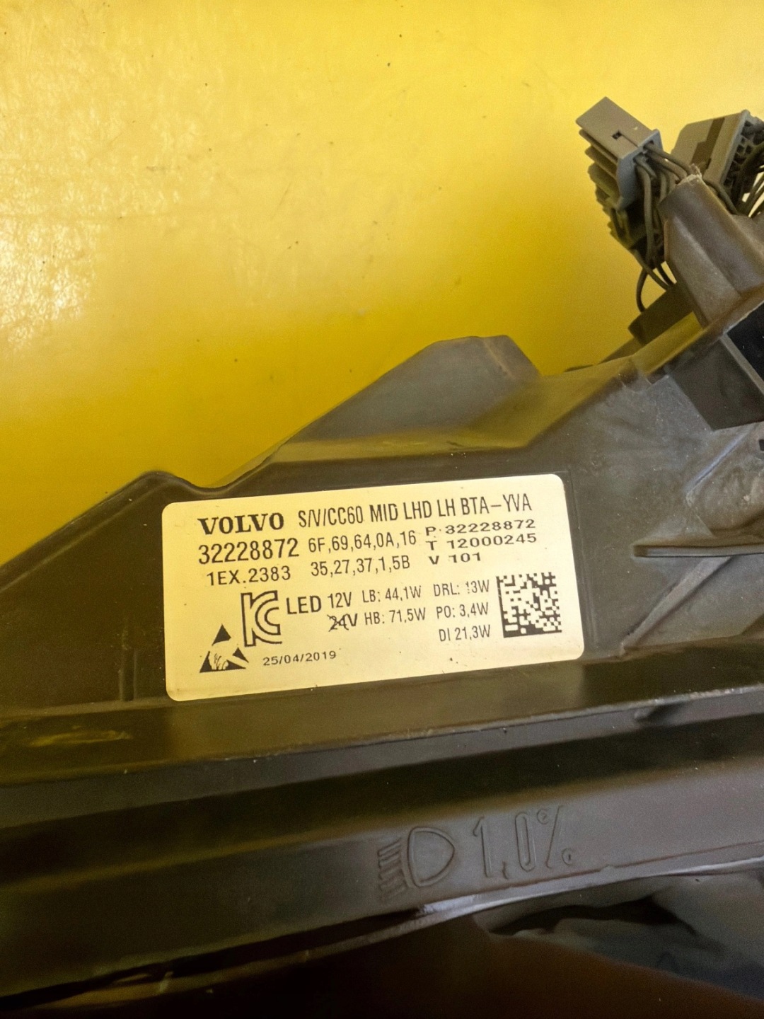 light left Volvo S60 V60 2018-2022 Mid Led 32228872