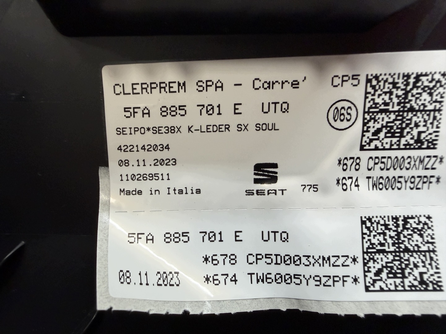 CUPRA FORMENTOR LEON 5FA airbag left rear part 5FA880441E