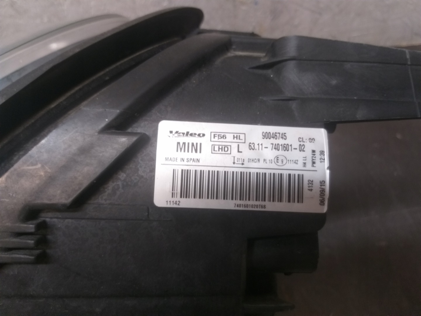 light front left MINI COOPER F56 F57 7401601-02
