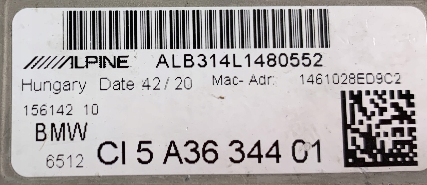 BMW G20 G30 ALPINE lettore RADIO 5A36344