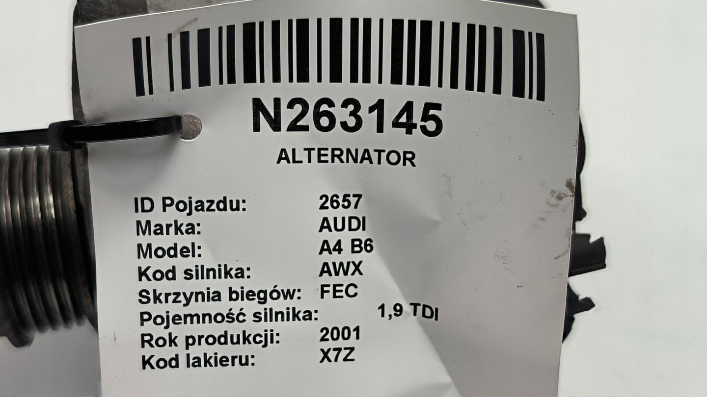 alternator 028903029RX AUDI A4 B6