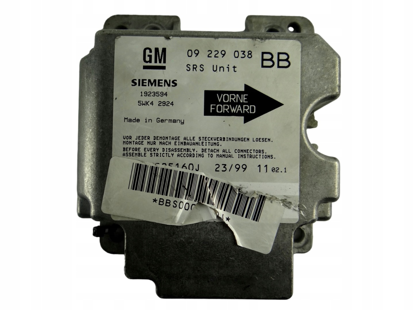 module SENSOR airbag OPEL CORSA B 09 229 038