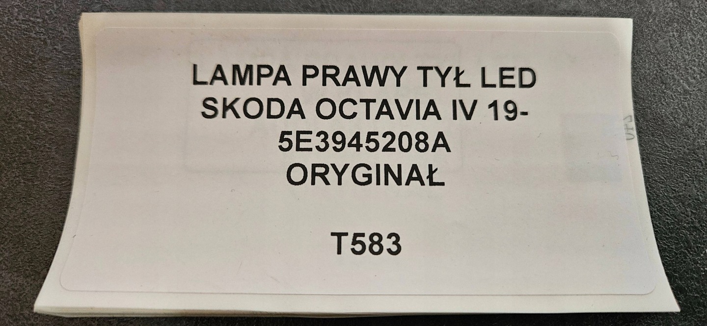 light right rear part LED SKODA OCTAVIA IV 19- original