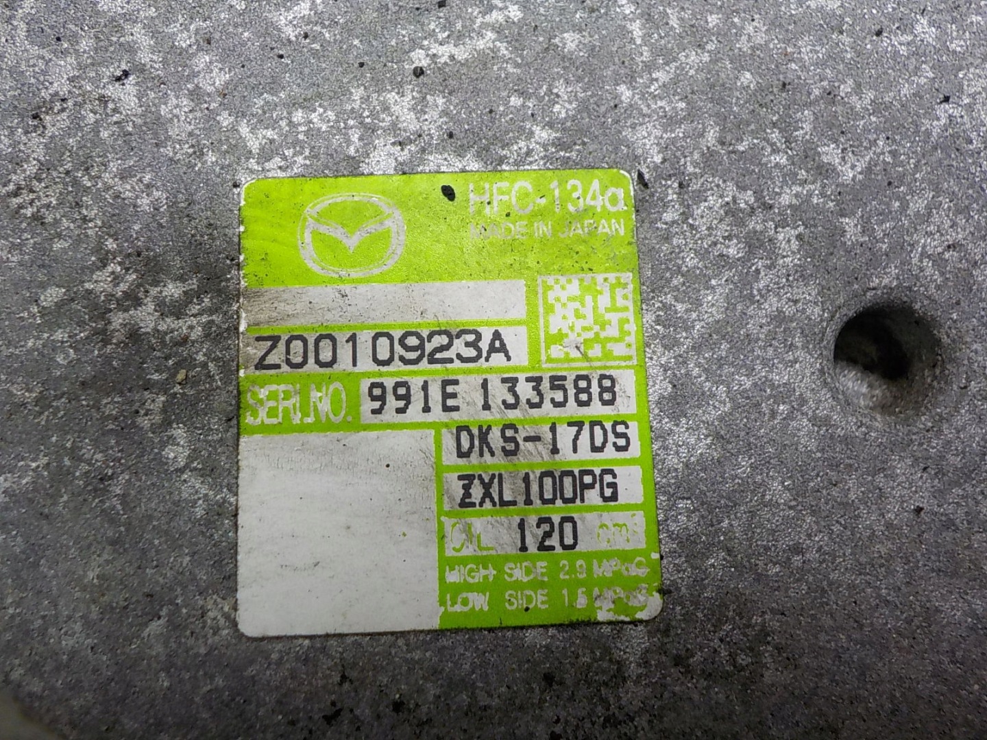 MAZDA 6 II kompresor pumpa klimatizaci Z0010923A