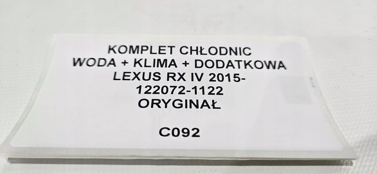 KOMPLET Radiateur Eau KLIMA Supplémentaire LEXUS RX IV