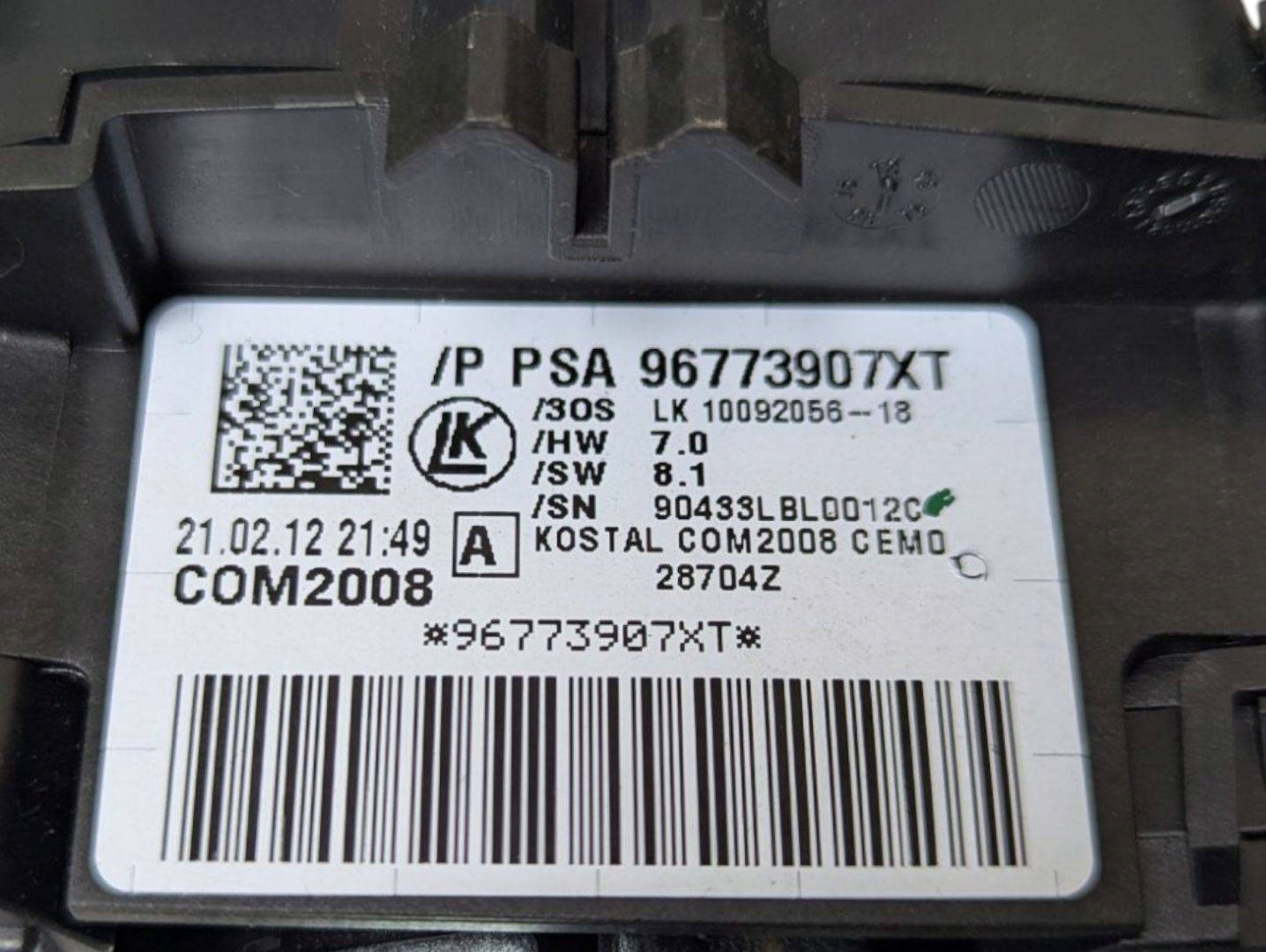 DEVIO LUCI TERGICRISTALLO TERGI Peugeot 5008 T8 2012 96773907XT