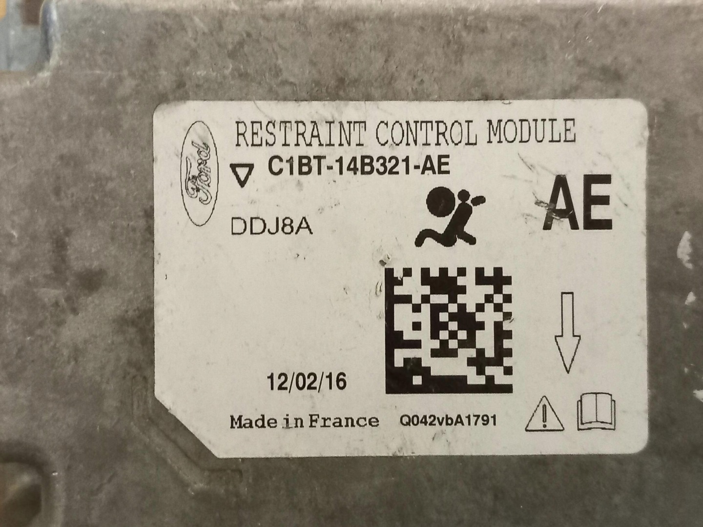 module control unit airbag FORD FIESTA MK7 C1BT-14B321-AE 08-17