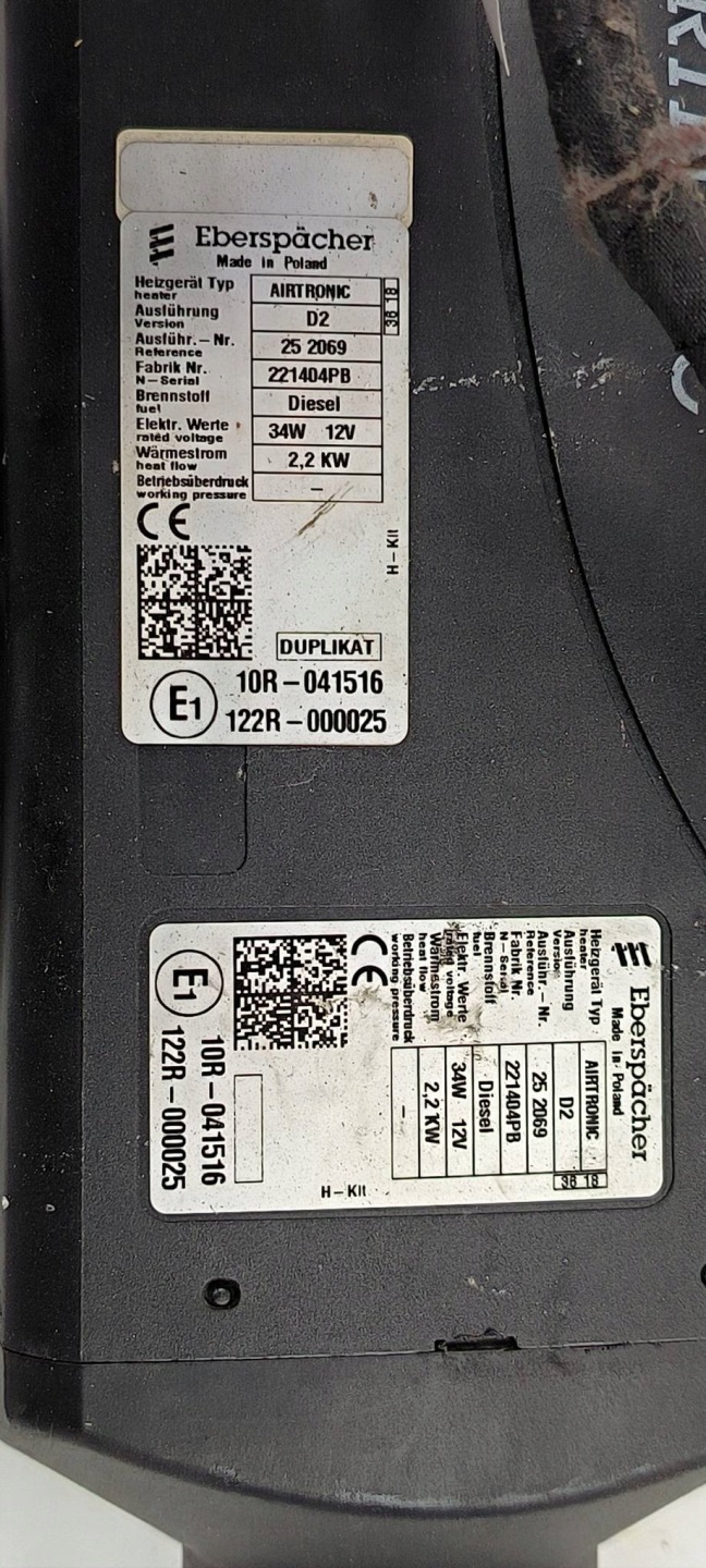 WEBASTO heating . Mercedes-BENZ SPRINTER W907 314CDI