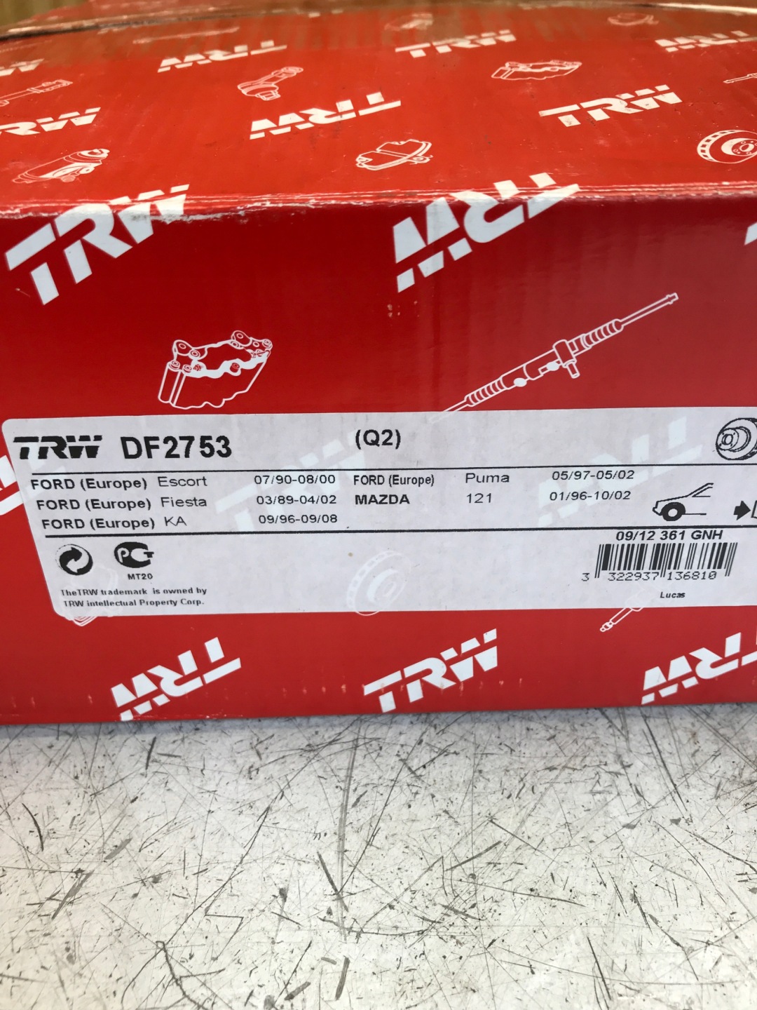 discs brake front TRW DF2753 KOMPLET 2 SZT