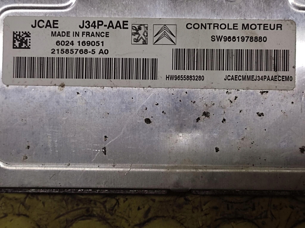 PEUGEOT 206 control unit of the engine 9661978880